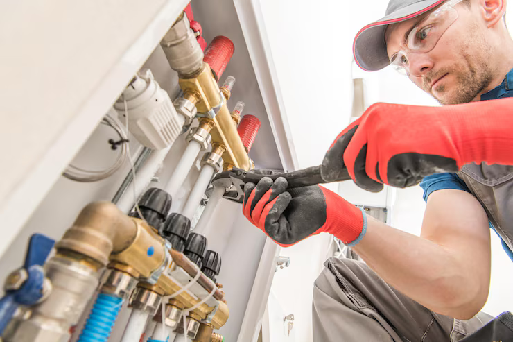 Technicien SNIC effectuant un dépannage de chauffage